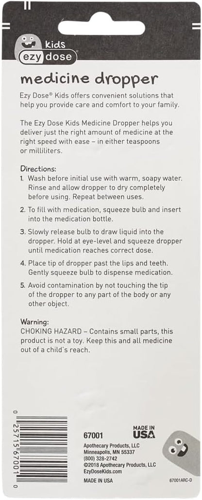 EZY DOSE Kids Oral Liquid Medicine Dropper, For Baby & Toddler 2.5mL/0.5 TSP