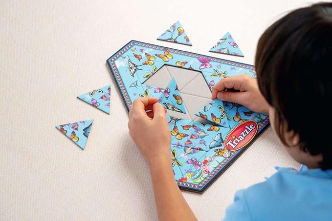 Think Fun Triazzle Picture-Matching Brainteaser - Engaging Brain Puzzle for Kids & Adults | Award-Winning Game | Enhances Memory & Problem-Solving Skills | Butterflies Edition