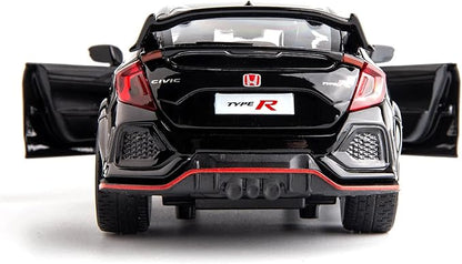 Compatible for 1:32 Diecasting Alloy Honda Civic Type-R Car Model Toy Car，Pull Back Alloy Car with Lights and Sound, Open Door for Kids Gift