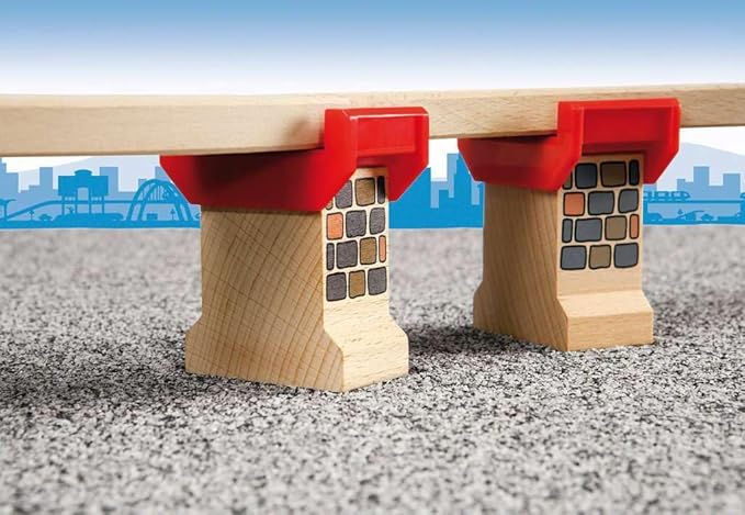 Brio World 33254 - Super Supports - 2 Piece Wooden Railway Set | Enhances Creativity | Compatible with All Brio Train Sets | Sustainability Certified | Perfect for Kids Ages 3 and Up
