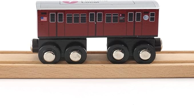 Munipals New York City Subway Wooden Railway (Nostalgia Series) Redbird 7 Train/Flushing