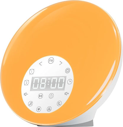 ANTDALIS Sunrise Alarm Clocks White Noise Sound Machine with 26 Soothing Sounds, 7 Night Lights, Wake Up Light Alarm Clock for Bedrooms, Heavy Sleepers, Baby, Kids, Dual Alarms, Sleep Timer, Snooze