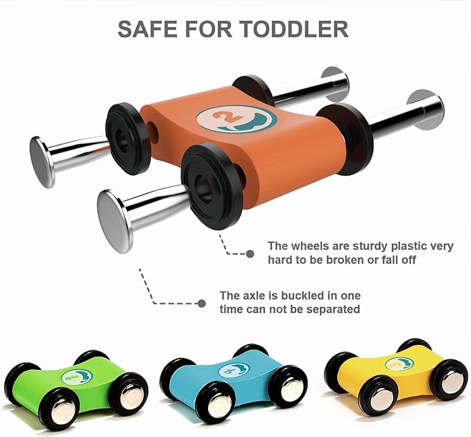 TOP BRIGHT Car Ramp Toddler Toys for One Year Old 1 Year 4 Mini