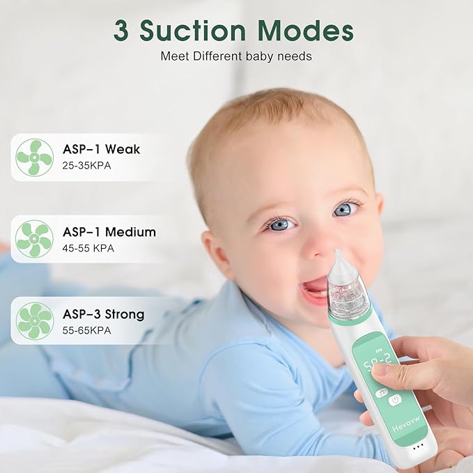 Electric Nasal Aspirator for Baby - Baby Nose Sucker, Booger Sucker for Babies Toddlers Infants Newborns Kids with 3 Suction Levels & Music & Light