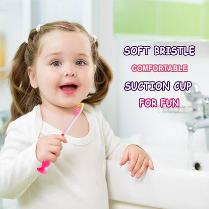 50 pcs Toddler Toothbrush Kids Manual Toothbrush Individually Wrapped Toothbrushes,Kids Toothbrush for Age 2+ Children Toothbrush Set Soft Bristles Boys Girls Toothbrush with Suction Cup