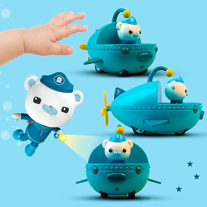 GUP Toy, 3Pcs GUP Racers Vehicle Rescue Ship Pull Back 3 Vehicle 3 Figure