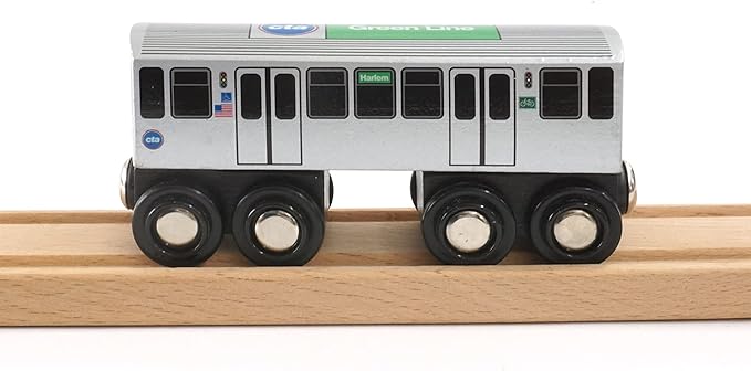 Munipals Chicago Transit Authority Wooden Railway Green Line–Child Safe and