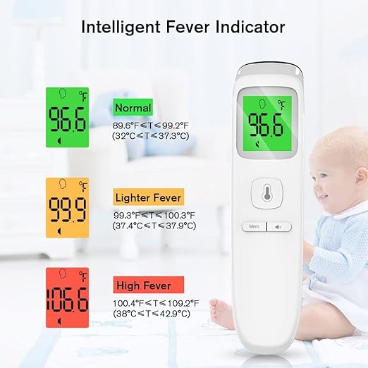 ANMEATE No-Touch Forehead Thermometer for Adults, Infrared Digital Thermometer for Kids