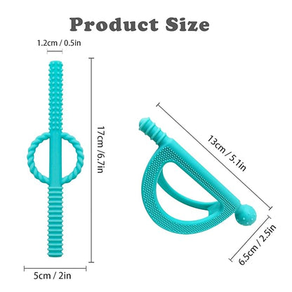 Baby Teether Toys for 0-6 Months, Silicone Teething for Babies 12-18 Months (2 Pack)