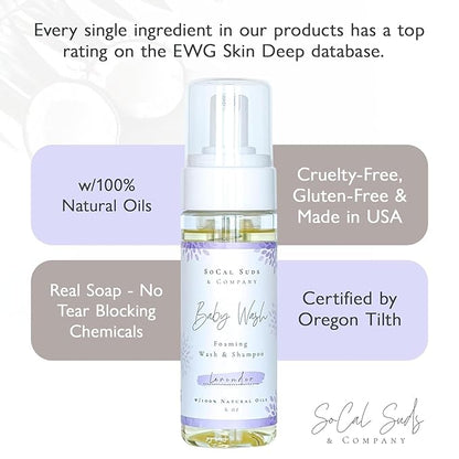 SoCal Suds & Company - Organic Foaming Baby Wash & Shampoo 6oz, 2-Pack