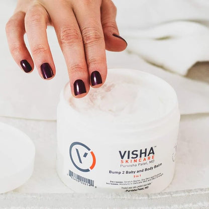 Visha Skincare Bump 2 Baby 5 in 1 Multitasking Body Balm, Soothes and Relieves Dry 10 oz