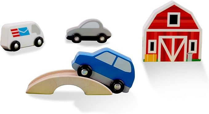 Melissa & Doug Deluxe Activity Road Rug Play Set 49 Wooden