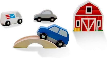 Melissa & Doug Deluxe Activity Road Rug Play Set 49 Wooden