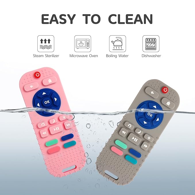Hooku 2 Pack Silicone Teething Toys for Babies 0-6 Months, Teethers for Babies 6-12 Months