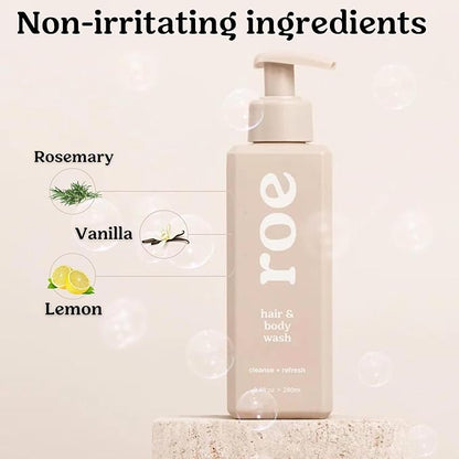 Roe Wellness- Toddler & Baby Body Wash & Shampoo Moisturizing Clean Ingredients | Suitable for Sensitive Skin, Fragrance-Free 9.4 fl