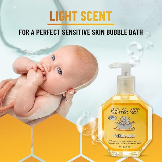 BELLA B Bubble Bath for Baby & Kids 8 oz - Organic Bubble Bath for Toddlers