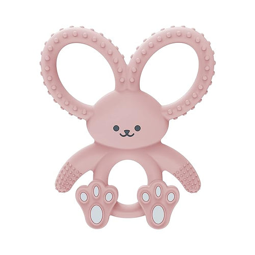 Dr. Brown's Flexees Pink Bunny, Soft 100% Silicone Baby Teether 3m+