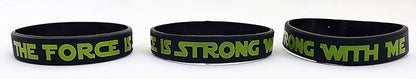 The Force Party Favors Bands, Galaxy Wars Theme Birthday Supplies Goody Bag Kids Teen Tween Size Wrist Bracelets for Boys Girls - Rubber Band Bracelets - Silicone Bracelets for Girls (24 Pack)