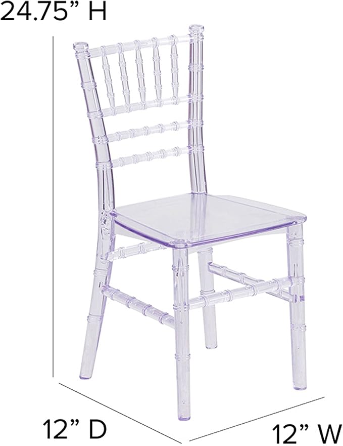 Flash Furniture HERCULES 10 Pack Childâ€™s Transparent Crystal Resin Party and Event Chiavari Chair for Commercial & Residential Use