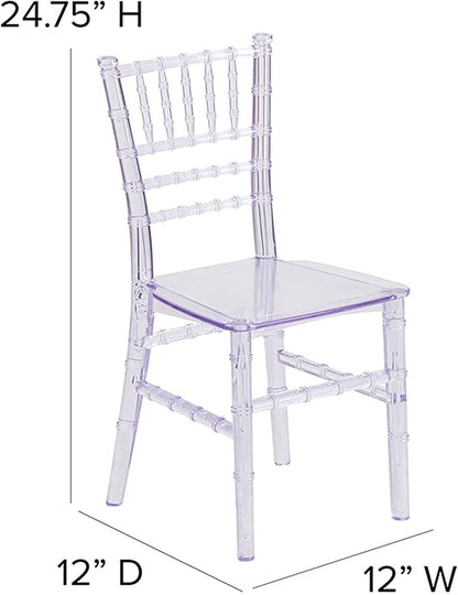 Flash Furniture HERCULES 10 Pack Childâ€™s Transparent Crystal Resin Party and Event Chiavari Chair for Commercial & Residential Use