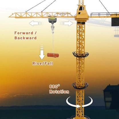 Mini Tudou RC Crane Toy,50.4 inch Tall 2.4GHz Remote Control Robotic Excavator 6,7,8,9 Boys