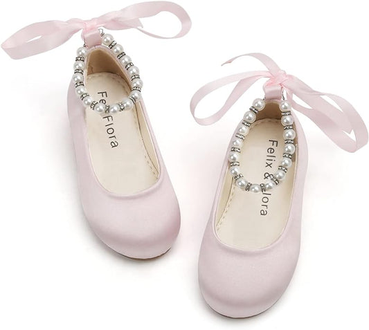 Felix & Flora Girls Toddler Little Ballet Shoes - Flower