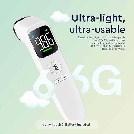 Touchless Thermometer for Adults and Kids, Fast Accurate Thermometer with Fever Alarm 1S Reading