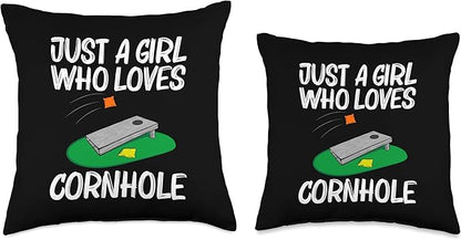 Cool Cornhole Design for Girls Kids Corn Bean Bag Toss Game Throw Pillow, 16x16, Multicolor