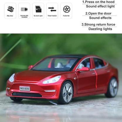 1:32 Scale Model 3 Alloy Car Model Diecast Toy Vehicles for Kids, car Model Toy，Pull Back Alloy Car with Lights and Music