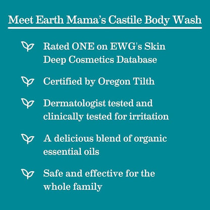 Earth Mama Ginger Fresh Foaming Hand Soap and All Purpose Body Wash for Sensitive Skin, Liquid Castile Soap with Organic Coconut Oil 34-Fluid Ounce