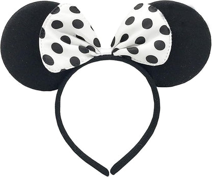 Mouse Ears Headband Shiny Mouse Ears Bows Hairband for Birthday
