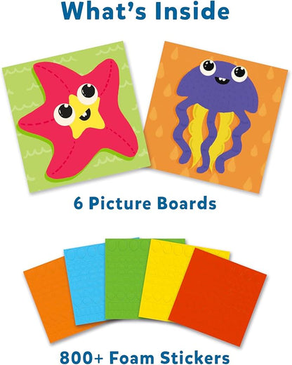 Skillmatics Art Activity - Fun with Foam Under The Ocean, No Mess Felt Sticker Art for Kids, 3D Foam Stickers, DIY Craft Kits, Gifts for Boys & Girls Ages 3, 4, 5, 6, 7