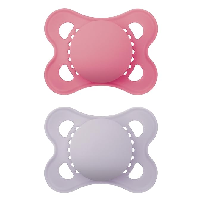 MAM Original Matte Baby Pacifier, Nipple Shape Helps Promote Healthy Oral Development 2 Pack, 0-6 Months, Girl,2 Count 1)