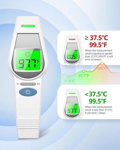 Forehead Thermometer for Kids and Adults, HealthTree No Touch Forehead Thermometer for Baby 2 in 1 Digital