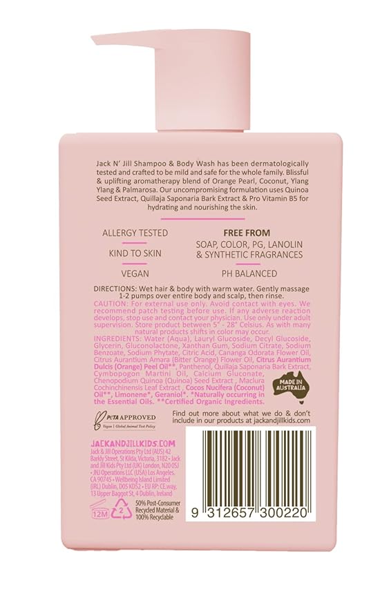 Jack N' Jill Natural Bathtime Kids Shampoo and Body Wash - Suitable for Sensitive Skin, Dermatologically Tested 300 mL 1)