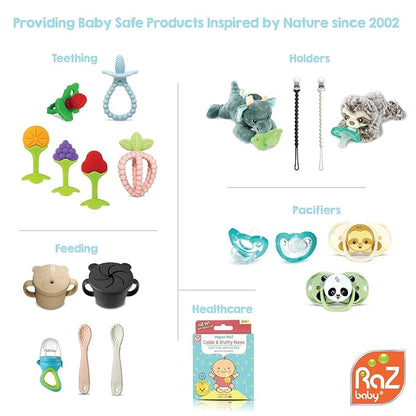 RaZbaby RaZbuddy JollyPop Pacifier Holder w/Removable Baby Pacifier - 0m+