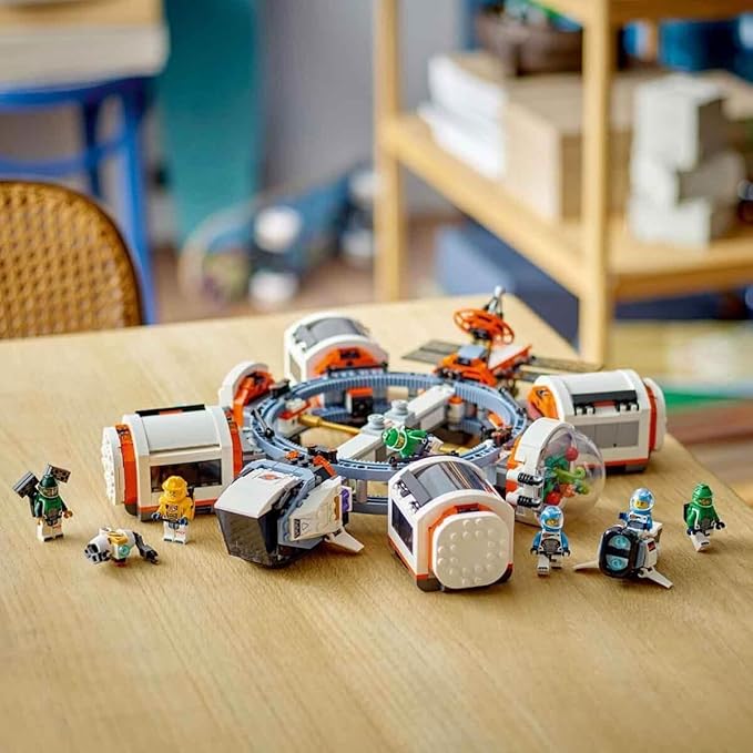 LEGO 60433 City Modulare Raumstation, 6 Astronauten, Raumkapselmodule Raumschiff