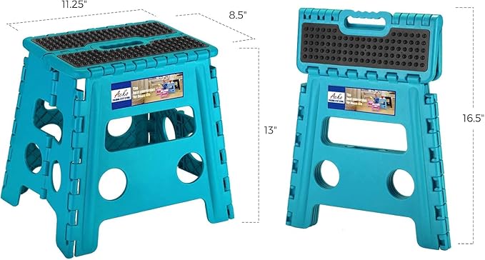 ACKO Folding Step Stool - 13" Premium Heavy Duty Foldable Stool for Adults, Kitchen Garden Bathroom Stepping Stool (10 Pack)