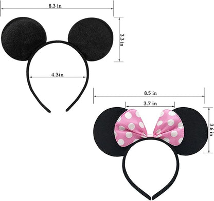 Mouse Ears Headband Shiny Mouse Ears Bows Hairband for Birthday