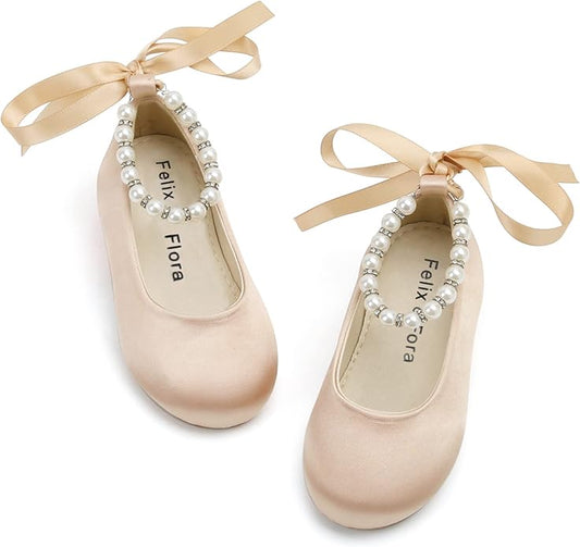 Felix & Flora Girls Toddler Little Ballet Shoes - Flower