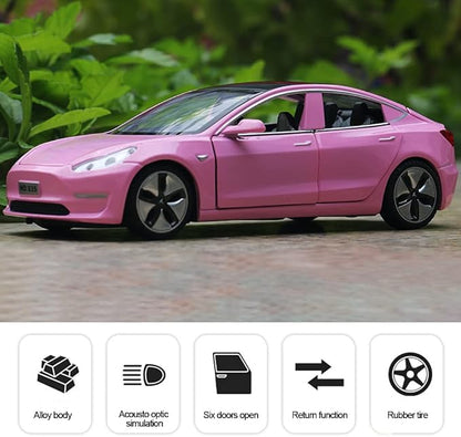 1:32 Scale Model 3 Alloy Car Model Diecast Toy Vehicles for Kids, car Model Toy，Pull Back Alloy Car with Lights and Music