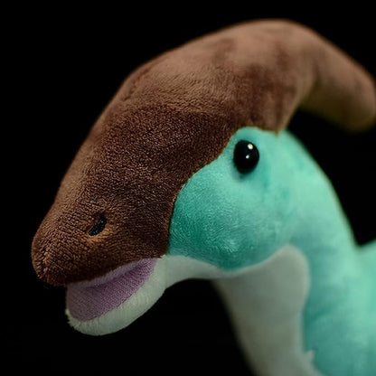 ZHONGXIN MADE Simulation Parasaurolophus Dinosaur Plush Toy - Realistic 16" Blue Parasaurus Dinosaur Stuffed Plushie, Figurines Stuffed Model Toys, Unique Plush Gift Collection for Kids