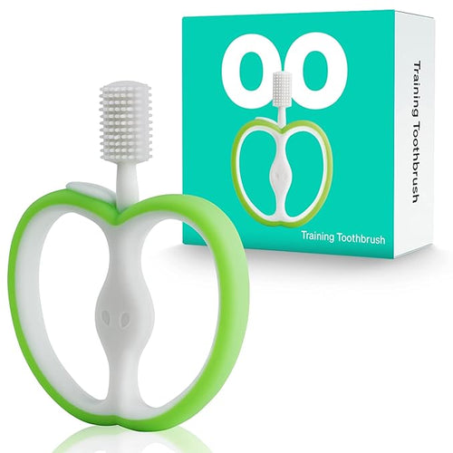 Training Baby Toothbrush, Silicone Baby Teething Toys for 4-12 Months Baby Teething Relief 4+ Months