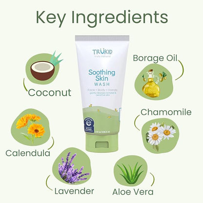 TruKid Soothing Skin Eczema Face and Body Wash - NEA-Accepted for Eczema, Soothes & Prevents Irritation 8oz TUBE