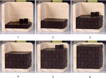 Wooden Brain Teaser Puzzle Cube Easter Basket Stuffers Wooden Puzzles T-Shaped Jigsaw Logic Puzzle Educational Toy for Kids and Adults by AHYUAN (Coffee)