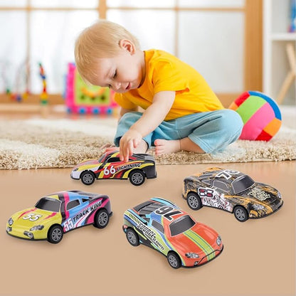 H 4.2 inch Pull Back Cars Toys Set, Friction Power Alloy Casting car Mini Race car 3 4 5 6 6 Piece