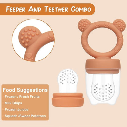 Baby Breastmilk Popsicle Molds & Baby Fruit Feeder (3 Pack), WAJIAYON Baby Food Freezer Tray Storage Containers