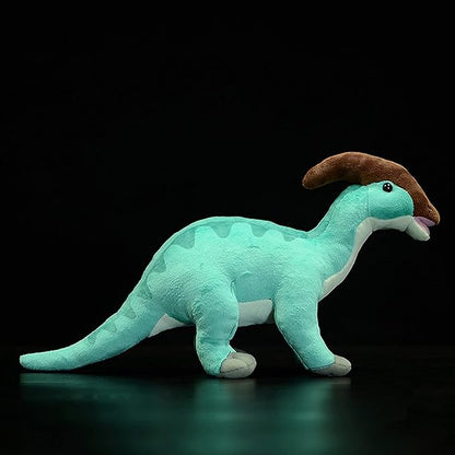 ZHONGXIN MADE Simulation Parasaurolophus Dinosaur Plush Toy - Realistic 16" Blue Parasaurus Dinosaur Stuffed Plushie, Figurines Stuffed Model Toys, Unique Plush Gift Collection for Kids