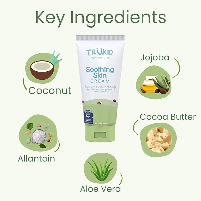 TruKid Soothing Skin Eczema Cream for Babies & Children, NEA-Accepted for Eczema 3.4oz