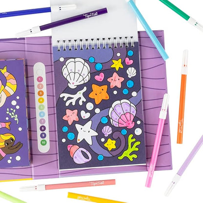 Tiger Tribe: Color by Numbers - Mermaids & Friends - Activity Set, Themed Coloring Pages, Markers, Color A Number at A Time, Kids Ages 5+